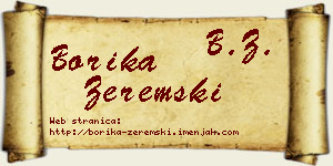 Borika Zeremski vizit kartica